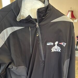 Antigua Black and Gray Quarter-Zip Windbreaker